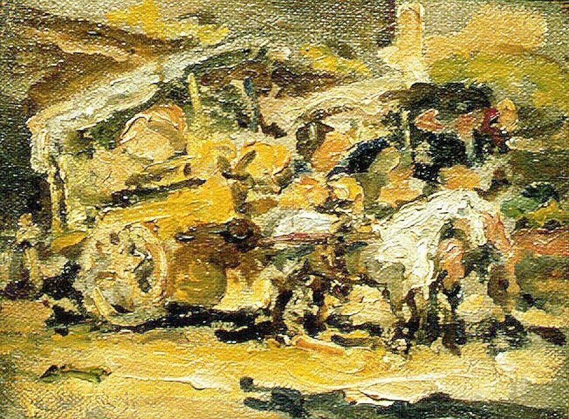 800x589 Carretelas De La Vega Painting Juan Francisco Gonzalez Escobar - Vega Painting