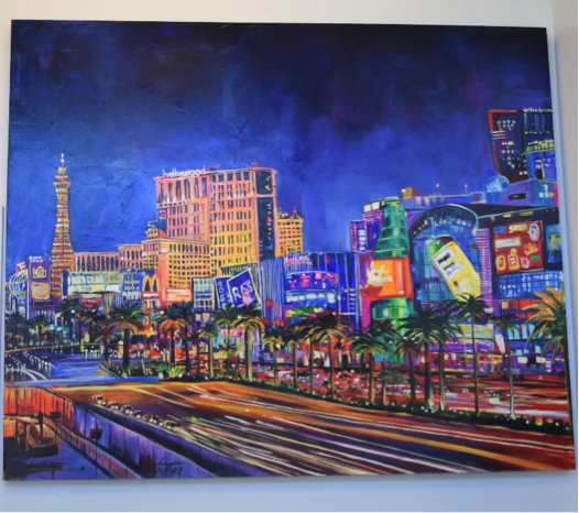 526x466 Las Vegas Oil Painting On Canvas Bella Casa - Vegas Painting