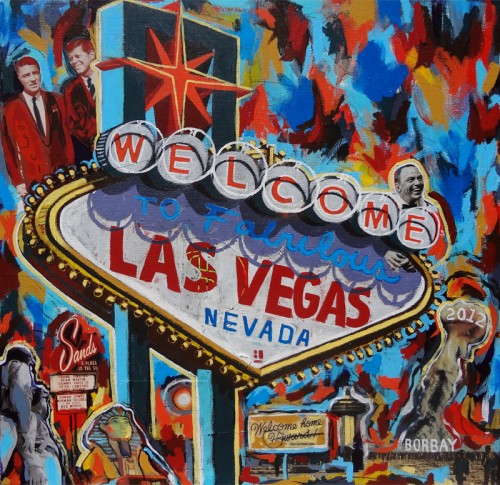 500x485 Painting Process The Welcome To Las Vegas Sign Redux 2012 Borbay - Vegas Painting