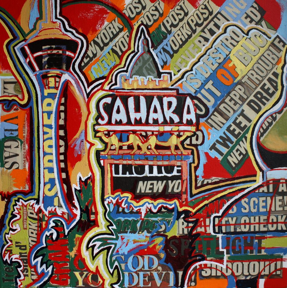 1000x1003 Sahara Las Vegas Painting By Borbay.jpg Flood City - Vegas Painting
