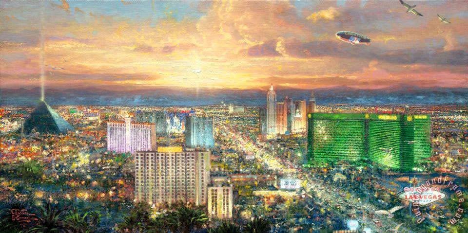 960x479 Thomas Kinkade Viva Las Vegas Painting - Vegas Painting