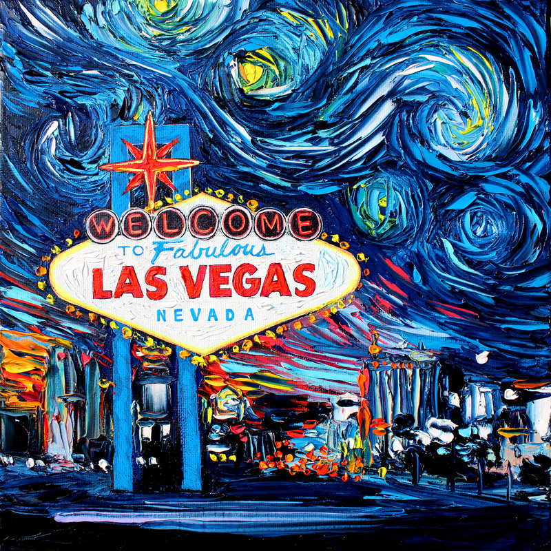800x800 Van Gogh Never Saw Vegas By Sagittariusgallery - Vegas Painting