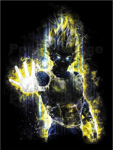 375x499 Japanese Dragon Ball Z Goku Vegeta Anime Poster 30x40cm - Vegeta Painting