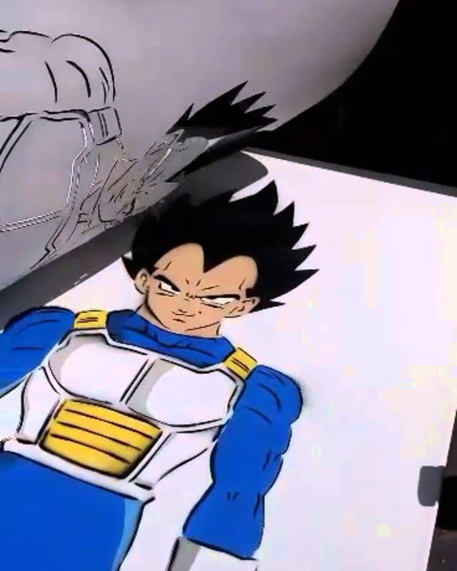 640x800 Spray Painting Last Layer Of My Vegeta Painting - Vegeta Painting