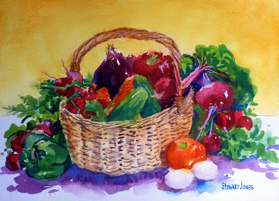 400x288 Stewart Jones Art February 2011 - Vegetable Basket Painting
