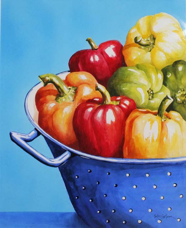 600x734 Fruits Amp Paprica In The Basket ~ Betsy - Vegetable Basket Painting