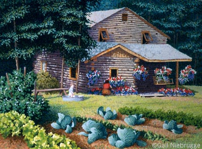400x296 Original Painting Gardening Sold - Vegetable Garden Painting