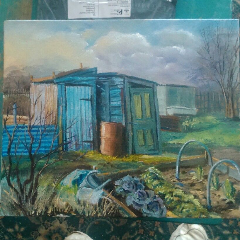 819x819 Oil - Vegetable Garden Painting