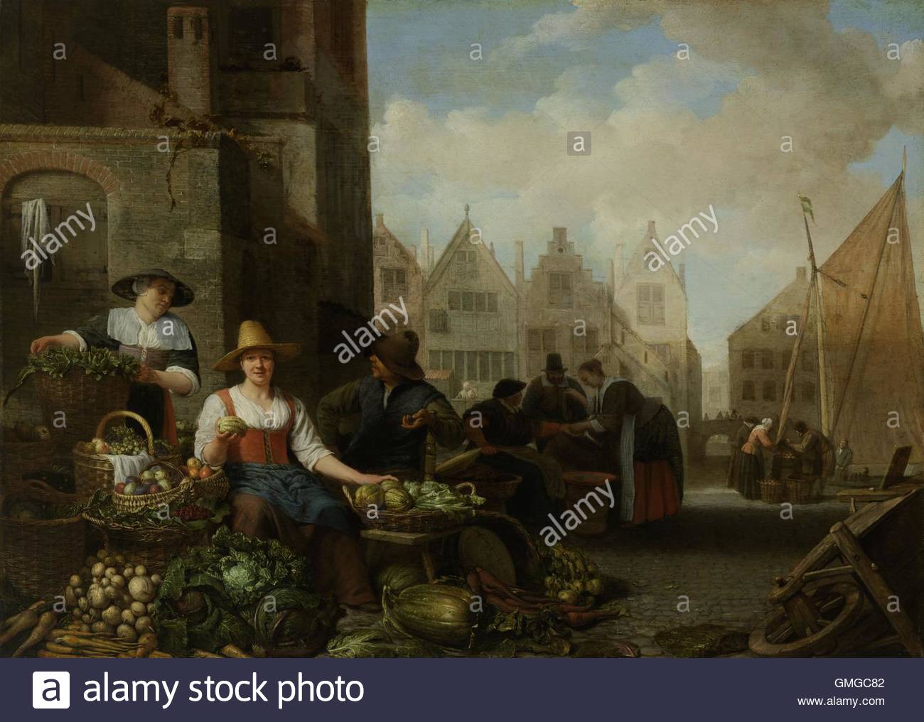 1300x1016 The Vegetable Market, By Hendrick Sorgh, 1662, Dutch Painting, Oil - Vegetable Man Painting