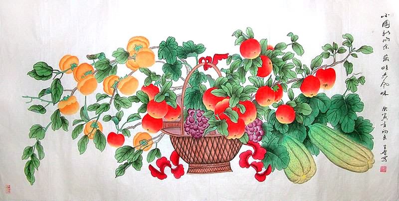 800x403 Chinese Vegetables Painting Vegetable 2617076, 66cm X X - Vegetable Painting