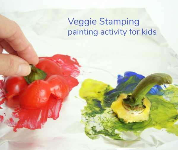 600x507 Painting With Pepper Stamps Preschool Process Art Activity - Vegetable Painting For Preschoolers