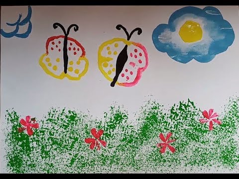 480x360 Capsicum Butterfly Vegetable Painting Paint With Net Summer - Vegetable Painting For Preschoolers