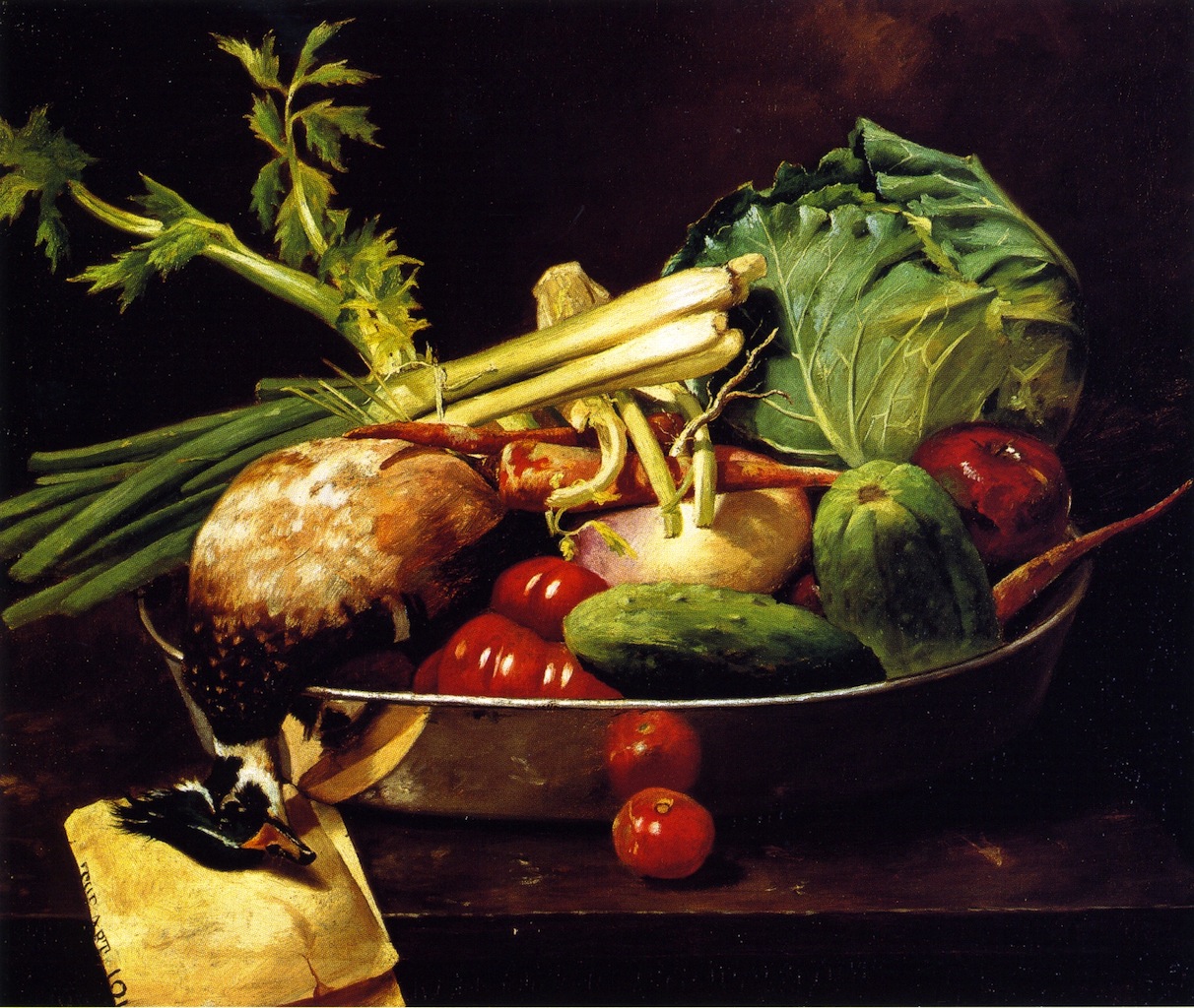 1212x1024 Still Life With Vegetables Painting William Merritt Chase Oil - Vegetable Still Life Painting