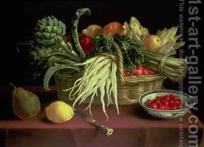 400x289 Still Life Of Fruit And Vegetables J. Linnard Reproduction 1st - Vegetable Still Life Painting
