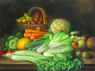 367x275 Jw030bb Realistic Still Life Painting In Oil For Sale - Vegetable Still Life Painting