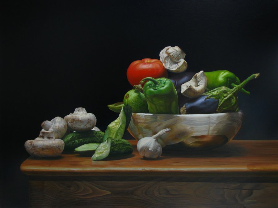 900x673 Still Life With Vegetables By Andrianart - Vegetable Still Life Painting