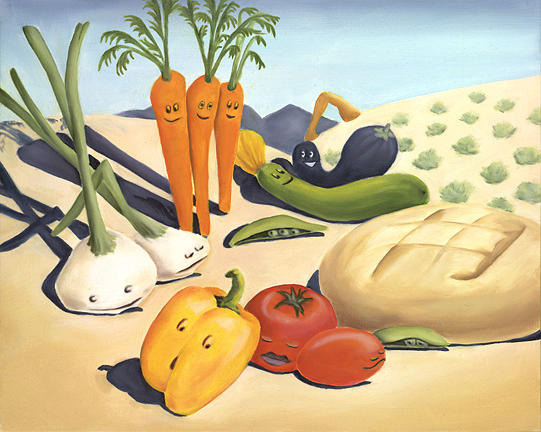 541x432 Veggie Land Painting By Sandi Snead - Veggie Painting
