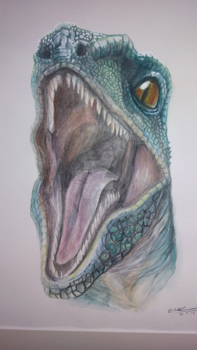 670x1191 Velociraptor Portrait - Velociraptor Painting