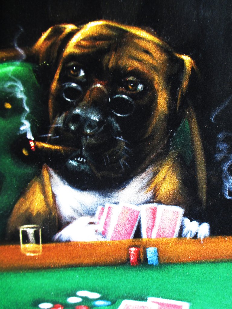 768x1024 Dogs Playing Poker, Original Oil Painting On Black Velvet By - Velvet Dog Painting