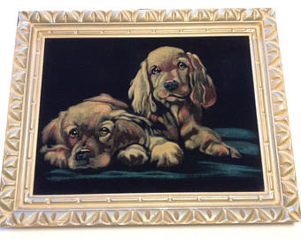 340x270 Velvet Dog Painting Etsy - Velvet Dog Painting