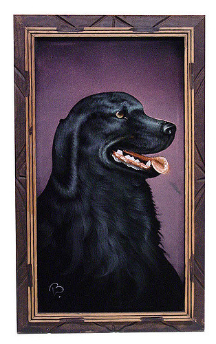 314x500 Black Velvet Dog Painting Hee Hee ) Plaidponyvintage - Velvet Dog Painting
