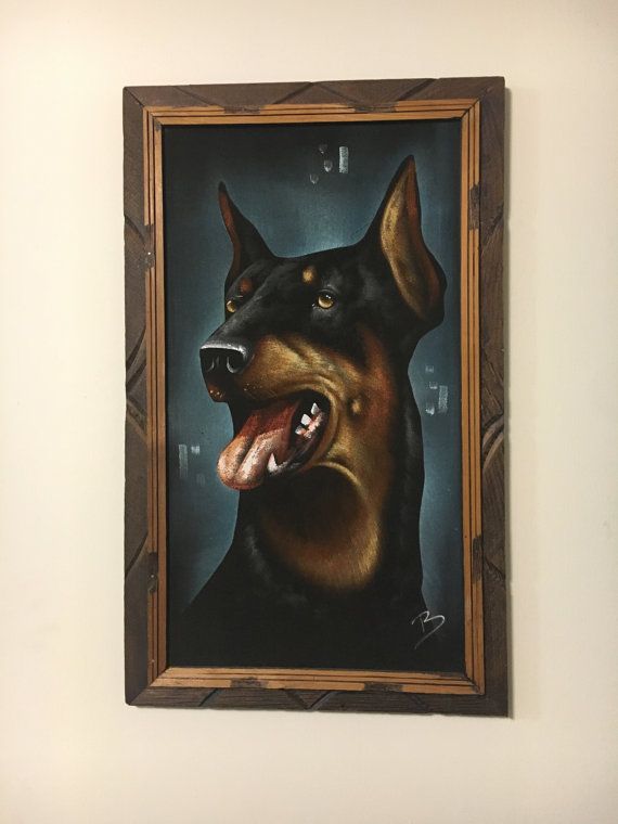 570x760 Vintage Velvet Dog Painting Mexico Framed Painting By Gibsgoods - Velvet Dog Painting