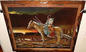 300x182 Sanchez Indian Woman Amp Child On Horse Original Acrylic Velvet - Velvet Horse Painting