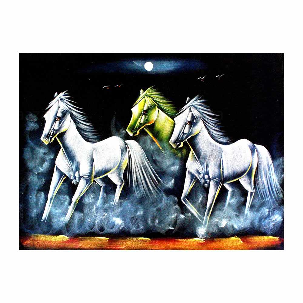1000x1000 Srinidhihandicreations Running Horse Velvet Painting - Velvet Horse Painting