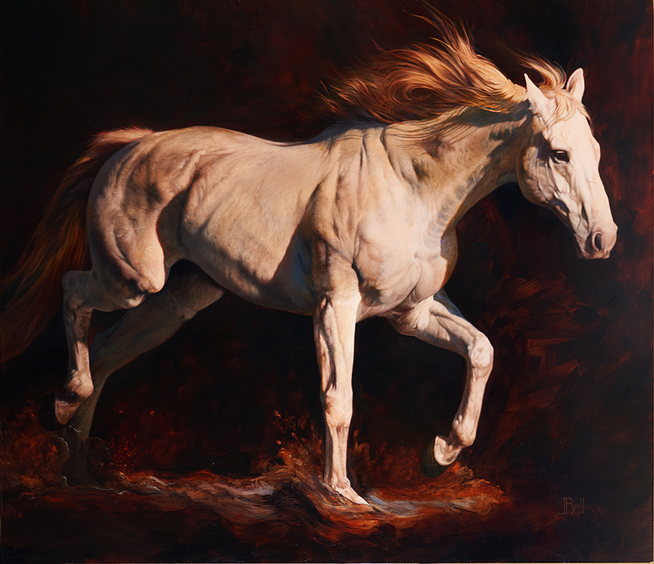 936x808 White Velvet - Velvet Horse Painting