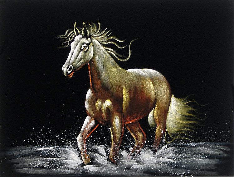 750x570 Painting Black Velvet Paintings Paintings - Velvet Horse Painting