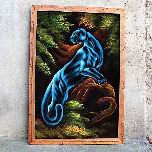 640x640 Panther Velvet Painting Sold - Velvet Painting Value