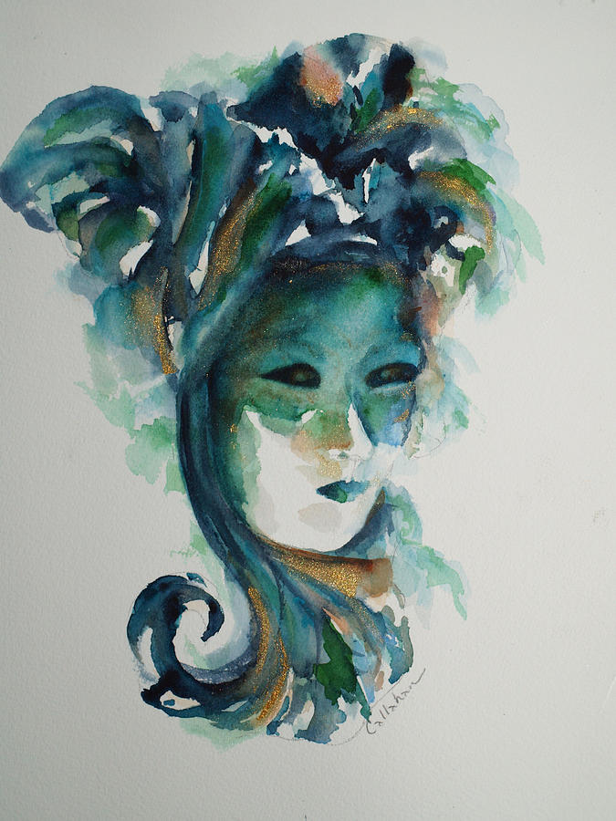 675x900 Venetian Mask No.2 Painting By Lynn Callahan - Venetian Mask Painting
