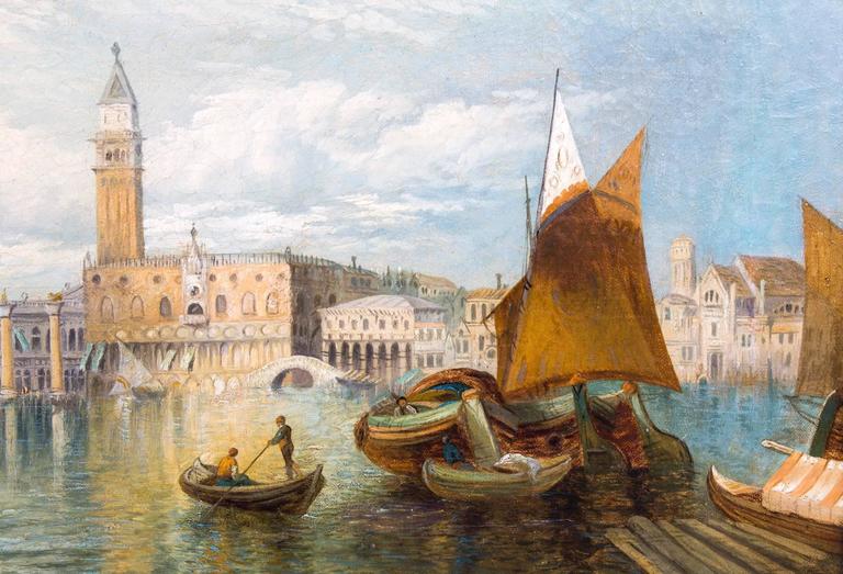 768x523 Antique Oil Painting Venice Alfred Pollentine - Venetian Oil Painting