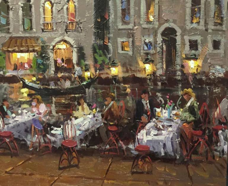 770x630 Saatchi Art Venice - Venice At Night Painting