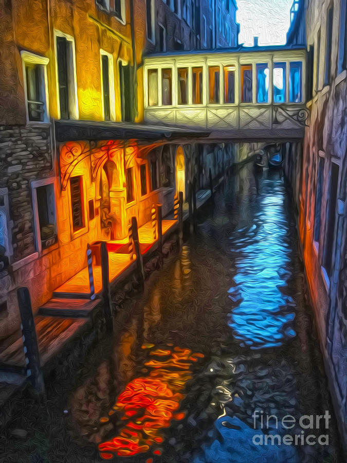 675x900 Venice Italy - Venice At Night Painting