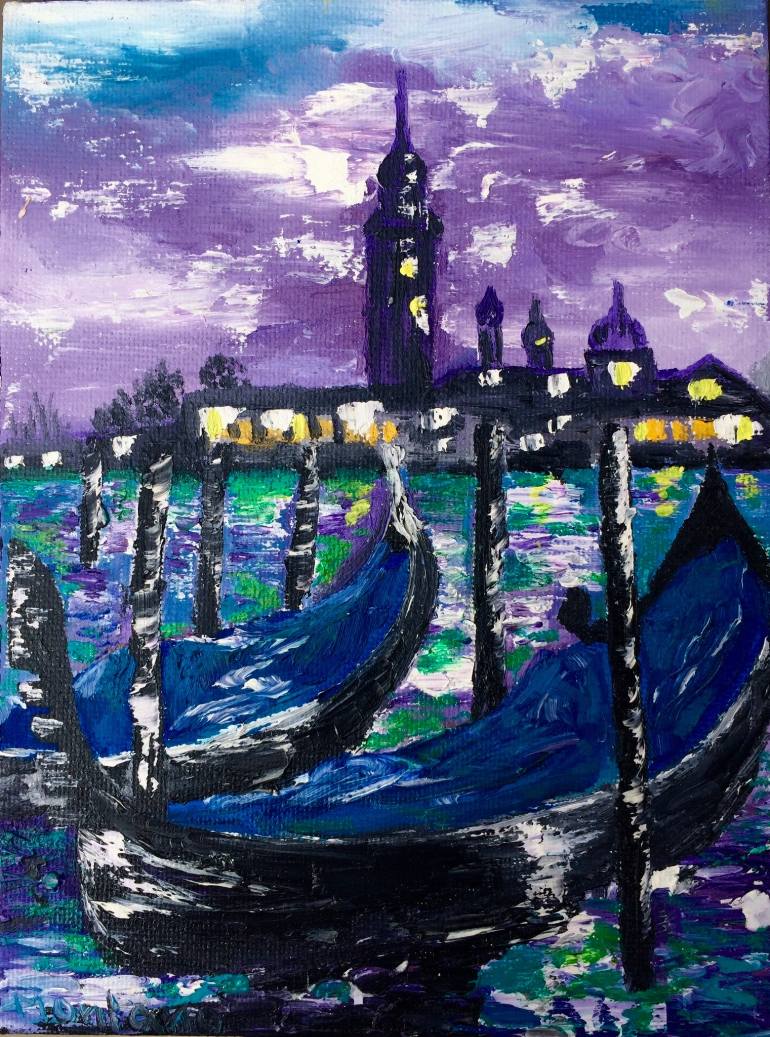 770x1037 Saatchi Art Venice - Venice At Night Painting