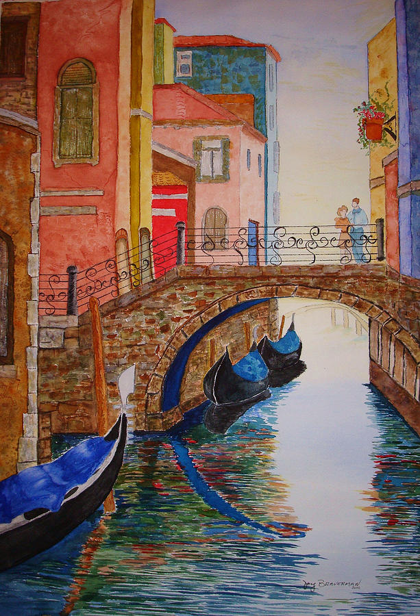 613x900 Venice Canal Painting By Joy Braverman - Venice Canal Painting