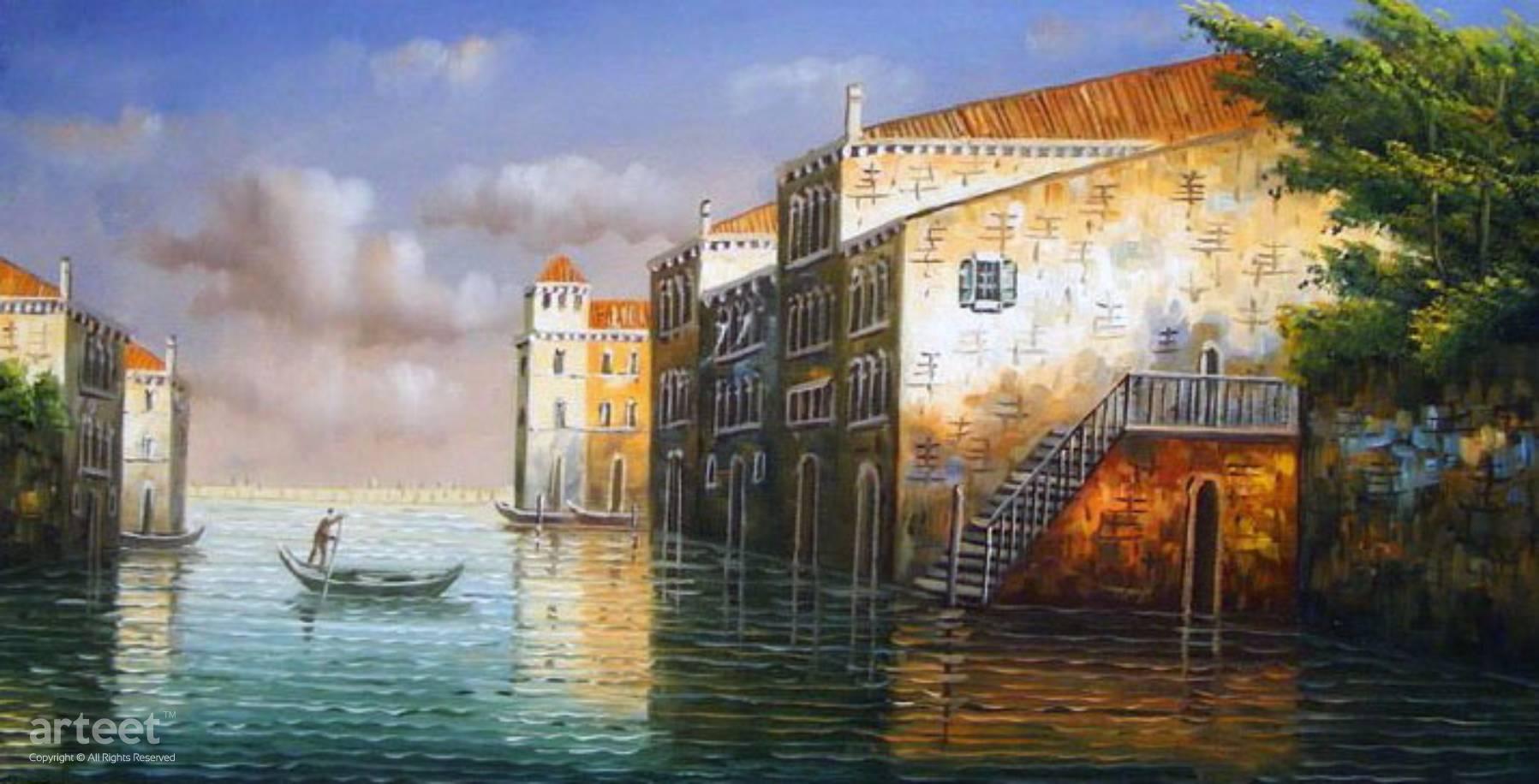 1797x916 Venice Gondola Art Paintings For Sale - Venice Gondola Painting