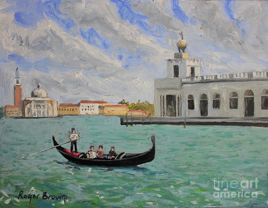 900x700 Venice Gondola Ride Painting By Roger Brown - Venice Gondola Painting