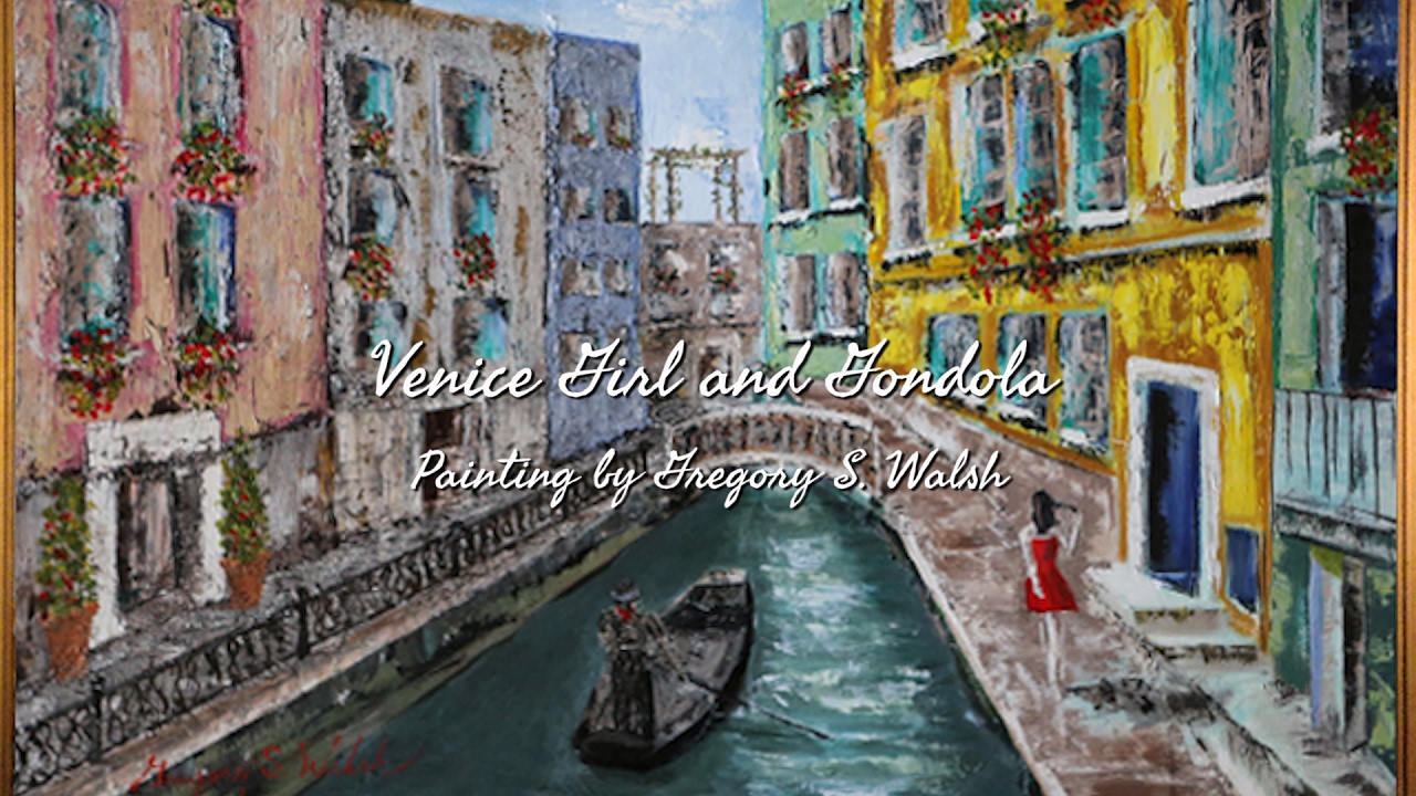 1280x720 Gregory S. Walsh Painting Venice Girl And Gondola - Venice Gondola Painting