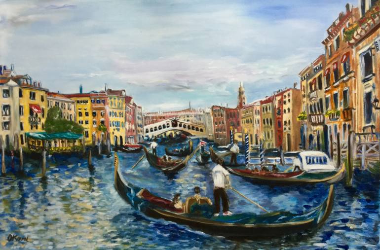 770x507 Saatchi Art Venice Grand Canal Rialto Bridge Painting By - Venice Grand Canal Painting