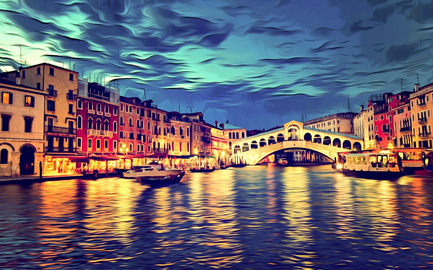 1500x938 Surreal View Of Venice Grand Canal - Venice Grand Canal Painting