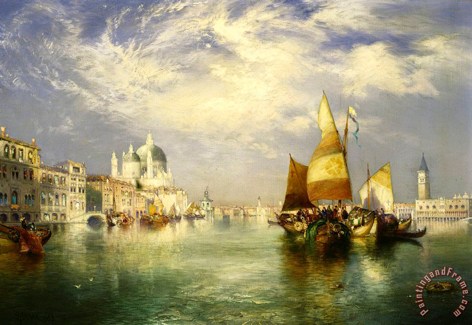 960x662 Thomas Moran Venetian Grand Canal Painting - Venice Grand Canal Painting