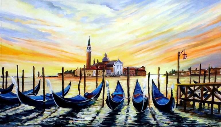 770x444 Saatchi Art Gondola - Venice Painting