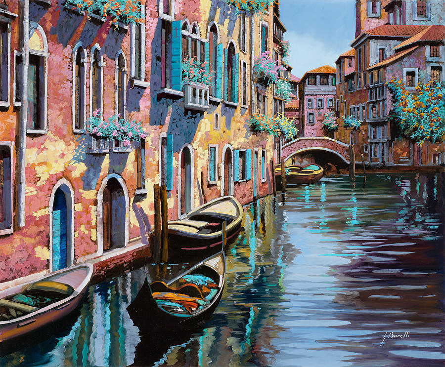 900x743 Venezia In Rosa Painting By Guido Borelli - Venice Painting