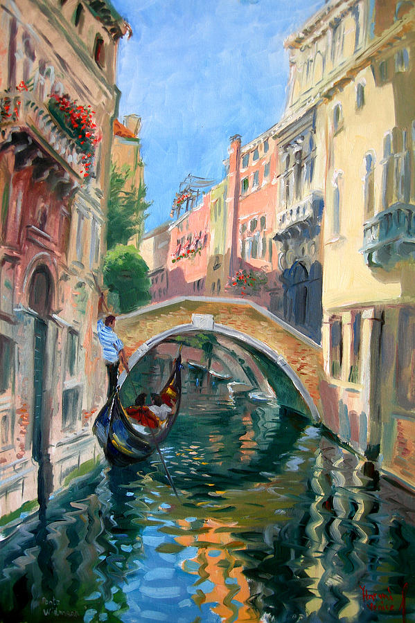 599x900 Venice Ponte Widmann Painting By Ylli Haruni - Venice Painting