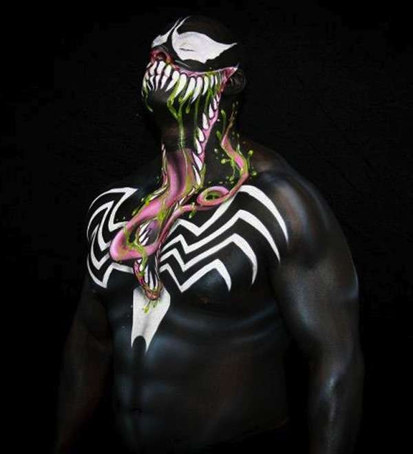 600x659 Venom Body Paint - Venom Painting