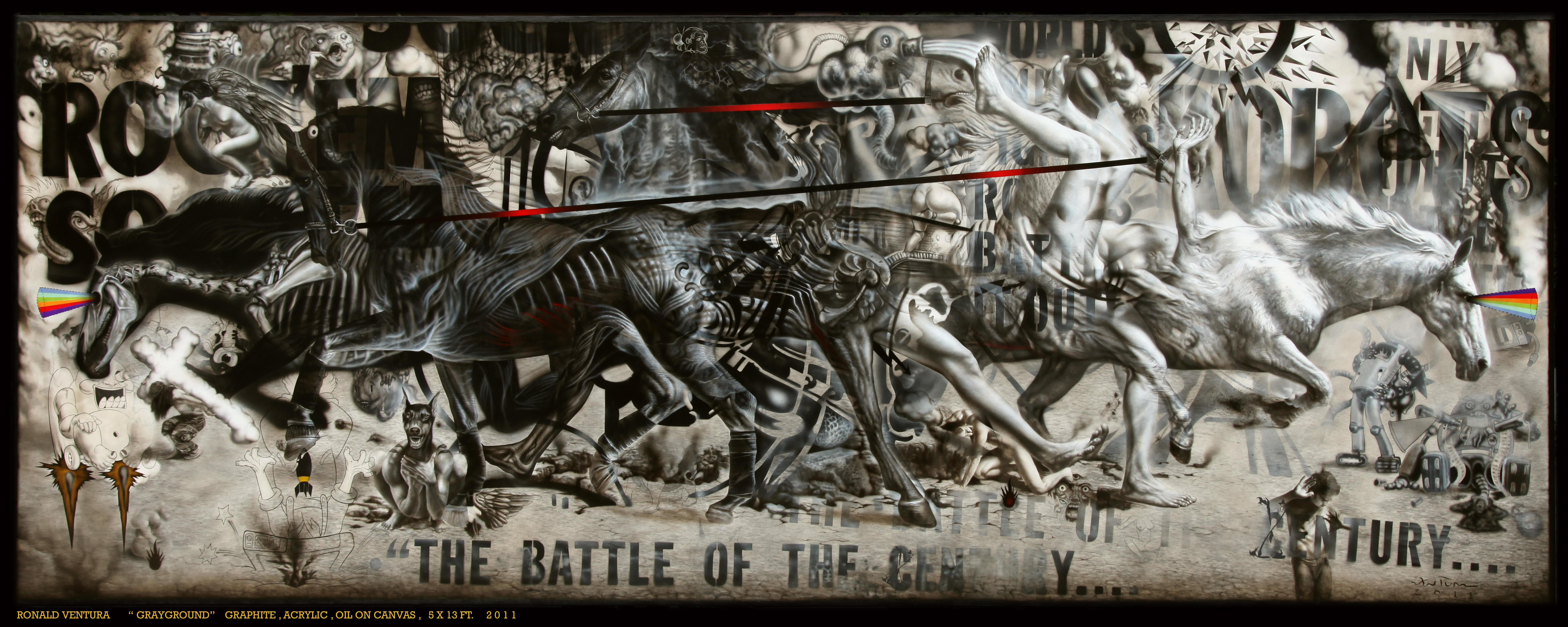 7500x3000 Ronald Ventura Culture Compression Lucy Rees Art - Ventura Painting