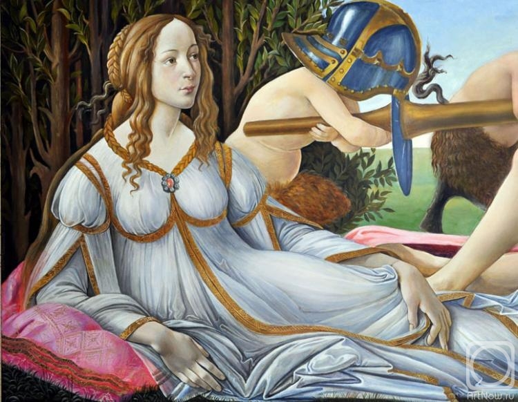 750x582 Painting And Mars. A Copy Of Painting By Sandro Botticelli - Venus And Mars Painting