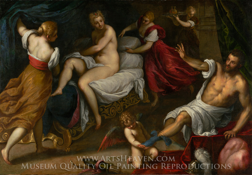 820x572 Reproduction Painting Palma Giovane Venus And Mars, Hand Painted - Venus And Mars Painting